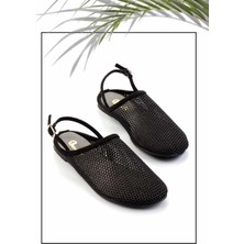 Bambi Kadın Casual Ayakkabı Siyah Süet File Düz Tabanlı Rahat Kullanım için Tasarlandı