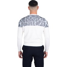 Cengiz Inler Bisiklet Yaka Desenli Yünlü Erkek Triko Kazak