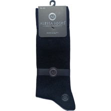 Alessa Socks Bambu Çorap Burun Dikişsiz Garson Boy 38-40 6 Çift Düz Siyah Renk