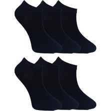 Alessa Socks Bambu Patik Kısa Çorap Koyu Lacivert 6 Çift Yıkamalı Burun Dikişsiz Erkek