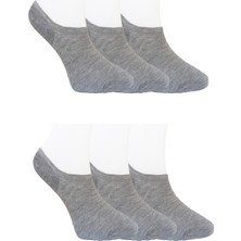 Alessa Socks Bambu Sneakers Kısa Gri 6 Çift Yıkamalı Burun Dikişsiz Unisex