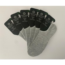 Alessa Socks Bambu Sneakers Kısa Gri 6 Çift Yıkamalı Burun Dikişsiz Unisex