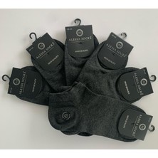 Alessa Socks Bambu Patik Kısa Çorap Antrasit 6 Çift Yıkamalı Burun Dikişsiz Erkek