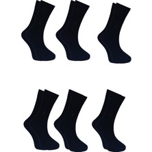 Alessa Socks Bambu Erkek Uzun Soket  Çorap 6 Çift Koyu Lacivert Burun Dikişsiz, Yıkamalı