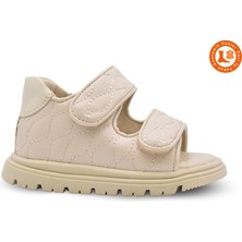 Kids A More Lady Çift Cırtlı Vegan Deri Arkası Kapalı Kız Bebek Sandalet Bej