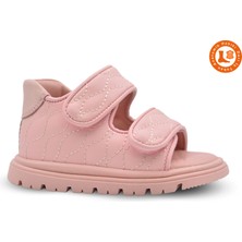Kids A More Lady Çift Cırtlı Vegan Deri Arkası Kapalı Kız Bebek Sandalet Pudra