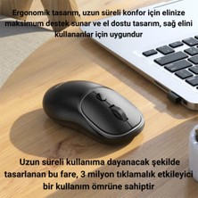 Polham 2.4g Çift Modlu Aerodinamik Sessiz Kablosuz Mouse,  Windosw, Linux, Mac Os Uyumlu Mouse