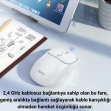 Polham 2.4g Çift Modlu Aerodinamik Sessiz Kablosuz Mouse,  Windosw, Linux, Mac Os Uyumlu Mouse