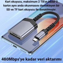 Polham Süper Hızlı Type C Micro Sd ve Sd Hafıza Kart Okuyucu Adaptörü, Dosya, Fotoğraf Aktarım Adaptörü