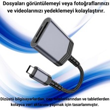 Polham Süper Hızlı Type C Micro Sd ve Sd Hafıza Kart Okuyucu Adaptörü, Dosya, Fotoğraf Aktarım Adaptörü