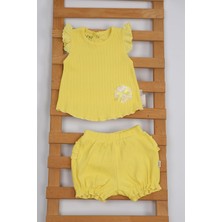 Babydola Bayramlık Kaşkorse Dantelli Tül Fiyonk Kız Bebek Çıtçıtlı Yazlık Ikili Takım
