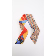 Nesscarf Çift Desenli Kısa Twilly 5X49 cm