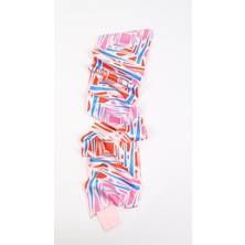 Nesscarf Çift Desenli Pembe Boyun Fuları 30X75 cm