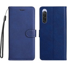 Mays Home Sony Xperia 10V Için Flip Case Yüksek Kalite Deri Klasik Düz Renk (Yurt Dışından)