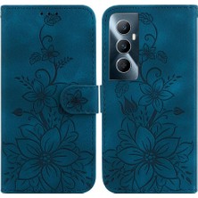 Mays Home1 Realme C65 4g Kabartmalı Zambak Cüzdan Kickstand Manyetik Kart Için Flip Case (Yurt Dışından)