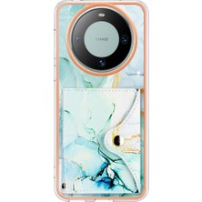 Mays Home1 Huawei Mate 60 Kart Yuvaları Için Kılıf Ince Cüzdan Mermer Yumuşak Tpu Tampon (Yurt Dışından)