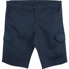 Maruf Shop Erkek Büyük Beden 115 KILO-185 Kilo Arası Için Uygun Kargo Cepli Gabardin Şort Dekons Lacivert