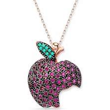 Pigado 925 Ayar Gümüş Isırılmış Elma Kolye