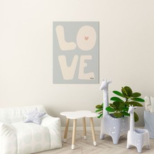 Pegziz Love You Minimalist Kanvas Tablo - Bebek Odası Dekorasyon - Çocuk Odası Tablo