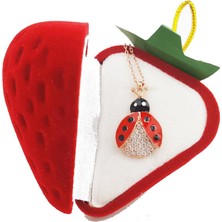 Pigado 925 Ayar Gümüş Özel Kadife Çilek Kutusunda Figürlü Kolye