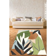 Pelangi Bohem Iskandinav Yaprak Geometrik Soyut Şekilli Yıkanabilir Kaymaz Taban Leke Tutmaz Salon Halısı Yoluk