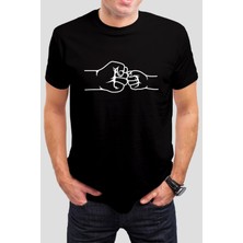 T-35 Siyah Babalar Günü Baskılı Unisex Tişört C612