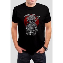 T-35 Samurai Kumandan Baskılı Siyah Unisex Tişört C524