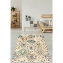 Pelangi Etnik Stil Retro Yıkanabilir Kaymaz Taban Leke Tutmaz Çocuk Odası Halısı