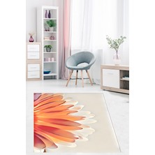 Pelangi Çiçek Temalı Yıkanabilir Kaymaz Taban Leke Tutmaz Salon Halısı
