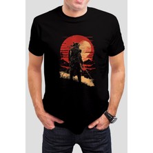 T-35 Samurai Baskılı Siyah Unisex Tişört C546