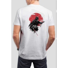 T-35 Samurai Baskılı Beyaz Unisex Tişört C521