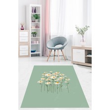 Pelangi Papatya Desenli Modern Minimalist Lüks Yıkanabilir Kaymaz Taban Leke Tutmaz Salon Halısı