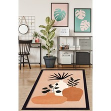 Pelangi Bohem Iskandinav Vazoda Yaprak Desen Serbest Şekil Yıkanabilir Kaymaz Taban Leke Tutmaz Salon Halısı Yoluk