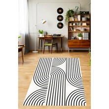Pelangi Bohem Iskandinav Yarım Geometrik Şekil Çizgi Yıkanabilir Kaymaz Taban Leke Tutmaz Salon Halısı Yoluk