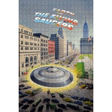 Jeronkarji Earth Vs. The Flying Saucers (1956) Film Posterinin 500 Parça Puzzle Yapbozu Sürüm2