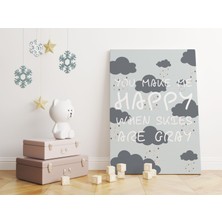 Pegziz Bulutlar Minimalist Kanvas Tablo - Bebek Odası Dekorasyon - Çocuk Odası Tablo