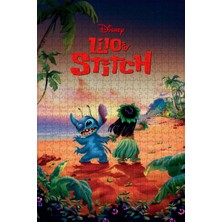 Jeronkarji Lilo & Stitch (2002) Film Posterinin 500 Parça Puzzle Yapbozu L44