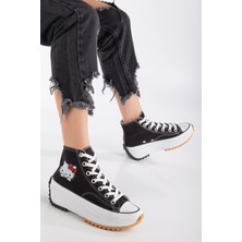 Mis Solles Run Star Hello Kitty Baskılı Siyah Bağcıklı