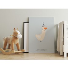 Pegziz Kaz Minimalist Kanvas Tablo - Bebek Odası Dekorasyon - Çocuk Odası Tablo