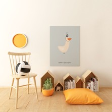 Pegziz Kaz Minimalist Kanvas Tablo - Bebek Odası Dekorasyon - Çocuk Odası Tablo