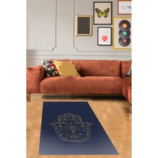 Pelangi Minimalist Fatma Ana Eli Desenli Yıkanabilir Kaymaz Taban Leke Tutmaz Salon Halısı