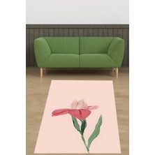Pelangi Pembe Zemin Minimalist  Yıkanabilir Kaymaz Taban Leke Tutmaz Salon Halısı