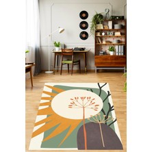 Pelangi Bohem Iskandinav Stil Soyut Desen Yıkanabilir Kaymaz Taban Leke Tutmaz Salon Halısı Yolluk