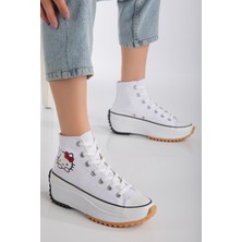 Mis Solles Run Star Hello Kitty Baskılı Beyaz Bağcıklı