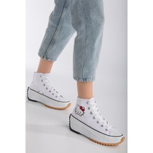Mis Solles Run Star Hello Kitty Baskılı Beyaz Bağcıklı