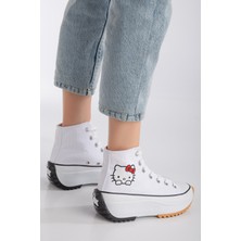 Mis Solles Run Star Hello Kitty Baskılı Beyaz Bağcıklı