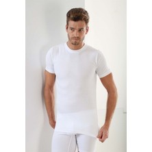 Marmara Qumasch Erkek Basic Slim Fit %100 Pamuk Sıfır Yaka Kısa Kollu T-Shirt Beyaz - S