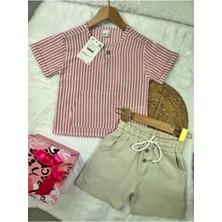 Biggbom Kidswear Keten Şortlu Erkek Çocuk Takım