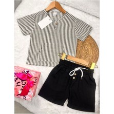 Biggbom Kidswear Keten Şortlu Erkek Çocuk Takım