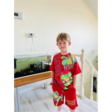 Biggbom Kidswear Ninja Kaplumbağa Baskılı Alt Üst Erkek Çocuk Takım